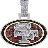 GLD Officially licensed NFL San Francisco 49ers Logo Pendant - White Gold