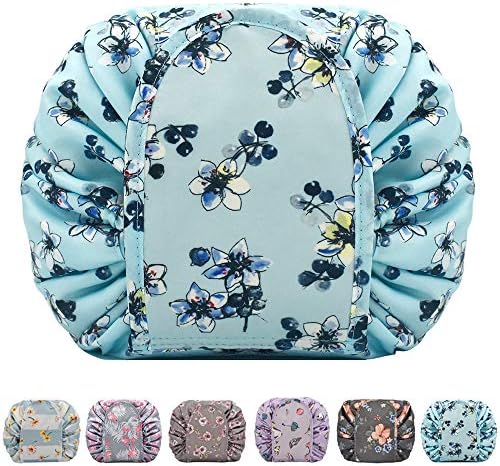 TOPSEFU Lazy Drawstring Make up Bag Portable Large Travel Cosmetic Bag Pouch Travel Makeup Pouch Storage Organiser For Women Girl (white)
