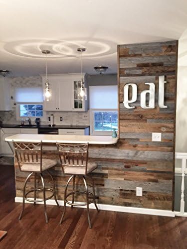 Premium Reclaimed Wood DIY Grey and Brown Mixed Sizes Unsealed Reclaimed Wood Wall Accent 20 Square Feet - Do It Yourself Genuine Barn Wood