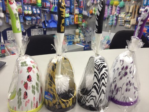 Designer Series By Eagle Toilet Brush and Holder Set, Lavender Print