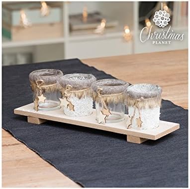 Centrotavola Natalizi Amazon.Centrotavola Natalizio Con Portacandele Christmas Planet Amazon It Casa E Cucina