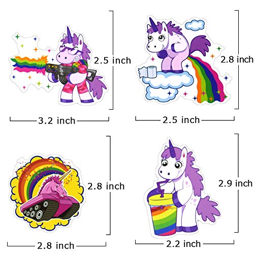 zheyistep 30 Pcs Unicorns Cool Laptop Sticker for IPhone Macbook Car Motorcycle Luggage Water Bottle DIY Bumper Bomb Vinyl Decal Stickers for Guy Skateboarding Accessories - Thumbnail 3
