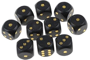 Hi.FANCY Wooden Dice Dice Set 10Pcs D6 Props for DND Board Game Fun and Adventure 10Pcs Wooden D6 Six Sided Dotted for D and 