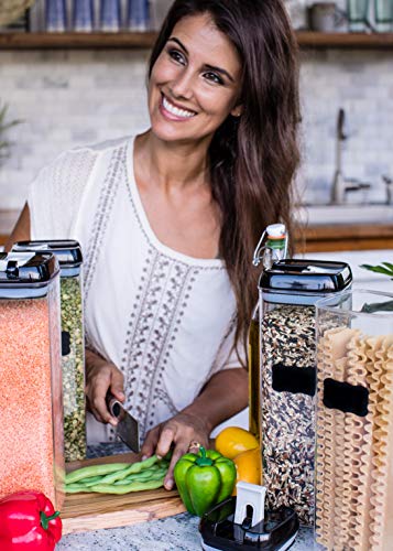 Airtight-Food-Storage-Containers-for-Pantry-Organization--by-Simply-Gourmet-4-Piece-Tall-Pasta-or-Spaghetti-Container-Storage-BPA-Free-Kitchen-Storage-Containers-with-FREE-Labels-Marker