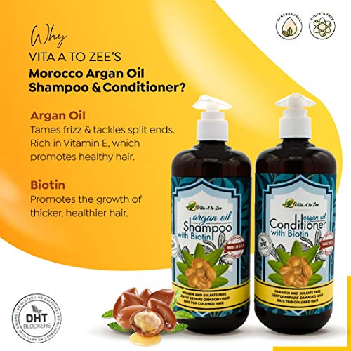 Argan Oil & Biotin Shampoo & Conditioner Set | Professional Strength