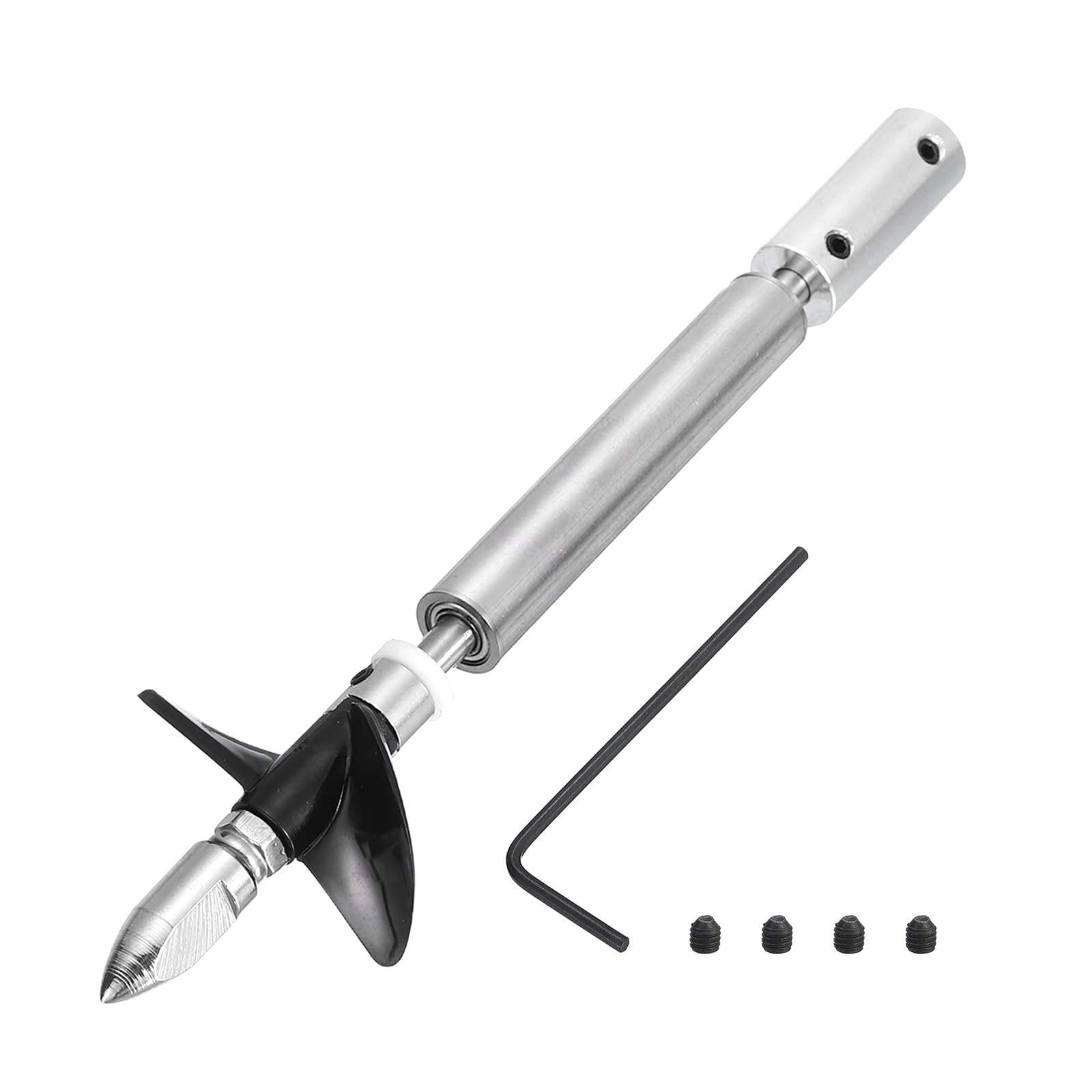 sourcing map Drive Shaft W Propeller and Coupling Joint for RC Boat Coupler Assemble Kit, L100mm Shaft, L25mm Sleeve, D36mm Two Propeller, Fit for 3.17 mm Motor Shaft