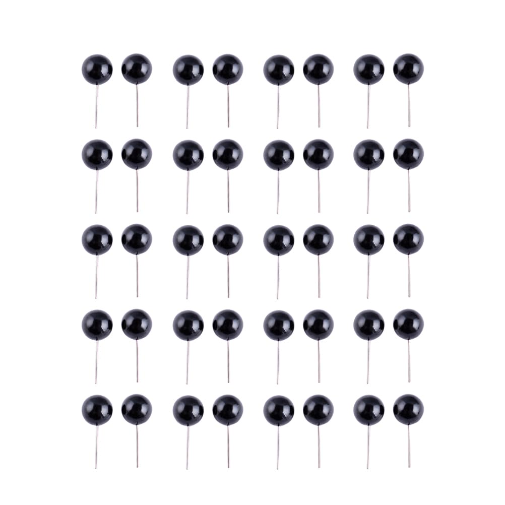 Milisten 300Pcs DIY Needle Style 4Mm Black Eyes for Crafting Safety Beads Animal Doll Accessories for Handmade Toys and Art Projects