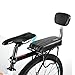 Bike Seat,Sanmersen PU Leather Bicycle Back Seat Cushion Child Bike Rear Rack Seat Cover Saddle With Back Rest,Black with Line Pattern (Black with Line Pattern)
