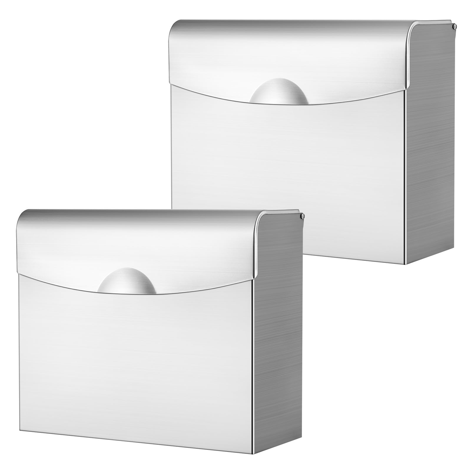 Photo 1 of Tioncy 2 Pcs Sanitary Napkin Disposal Receptacle Stainless Steel Sanitary Napkin Receptacle Tampon Disposal Bin Wall Mounted Waste Tampon Holder Feminine Hygiene Disposal Container (Silver)