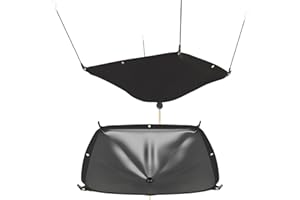 MOOFI Ceiling Roof Leak Drip Diverter Tarp Heavy Duty Ceiling Leak Diverter Rain Drain Tarp with Drainage Black 7' x 7'