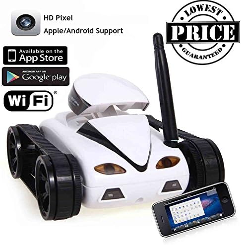 RC Mini Tank Car I Spy with Video 0.3MP Camera 777-270 WiFi Remote Control By Iphone Android Robot with Camera 4CH APP White