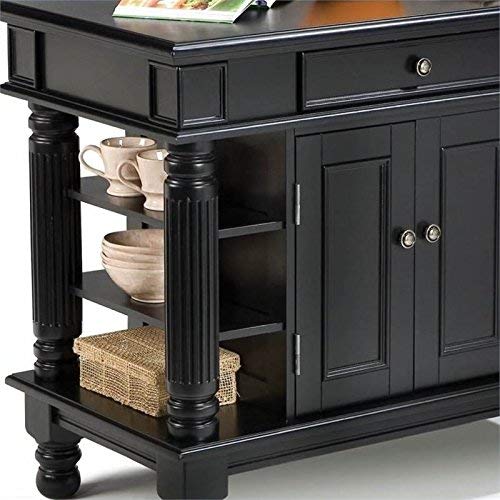 Homestyles Americana Black Kitchen Island with Open Shelving by Home