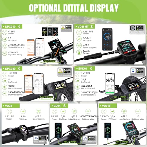 BAFANG Central Motor with Battery (Optional) - BBS02B BBS01B BBS-HD Electric Bike Conversion Kit 36V 48V 52V with LCD Display