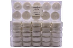 Soy Tealight Candles Scented with Clear Cup- Pack of 60,Assorted 6 Luxury Aromatheraphy Collect-Lavender/Rose/Jasmine Tea/Van