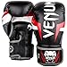 Venum Elite Boxing Gloves, Black/Red/Grey, 16-Ounce