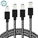 DANTENG 3'/6'/10' Extra Long Charging Cord, Nylon Braided 8 Pin to USB Lightning Charger for iPhone 7/Se/5/5S/6/6S/6 Plus/iPad Air/Mini/iPod - Black/White - 4 Piece