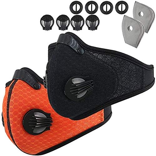 YLIK Dust Mask Reusable Activated Carbon Dustproof Masks with Extra Carbon N95 Filters for Running Riding Outdoor Activities
