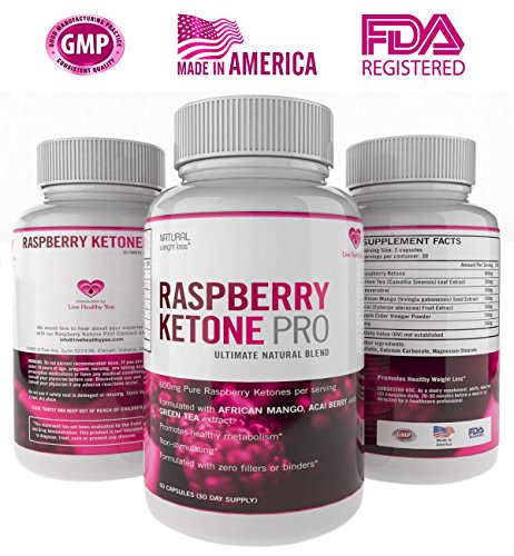 Live Healthy You Pure Raspberry Ketones Pro 600mg with Green Tea, Acai Berry and African Mango Extract Dietary Supplement