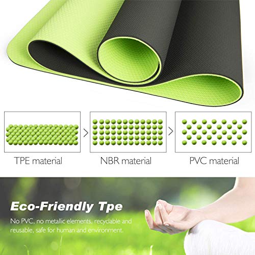 Toplus Yoga Mat, TPE Gymnastics Mat, Training Mat, NonSlip Pilates Mat