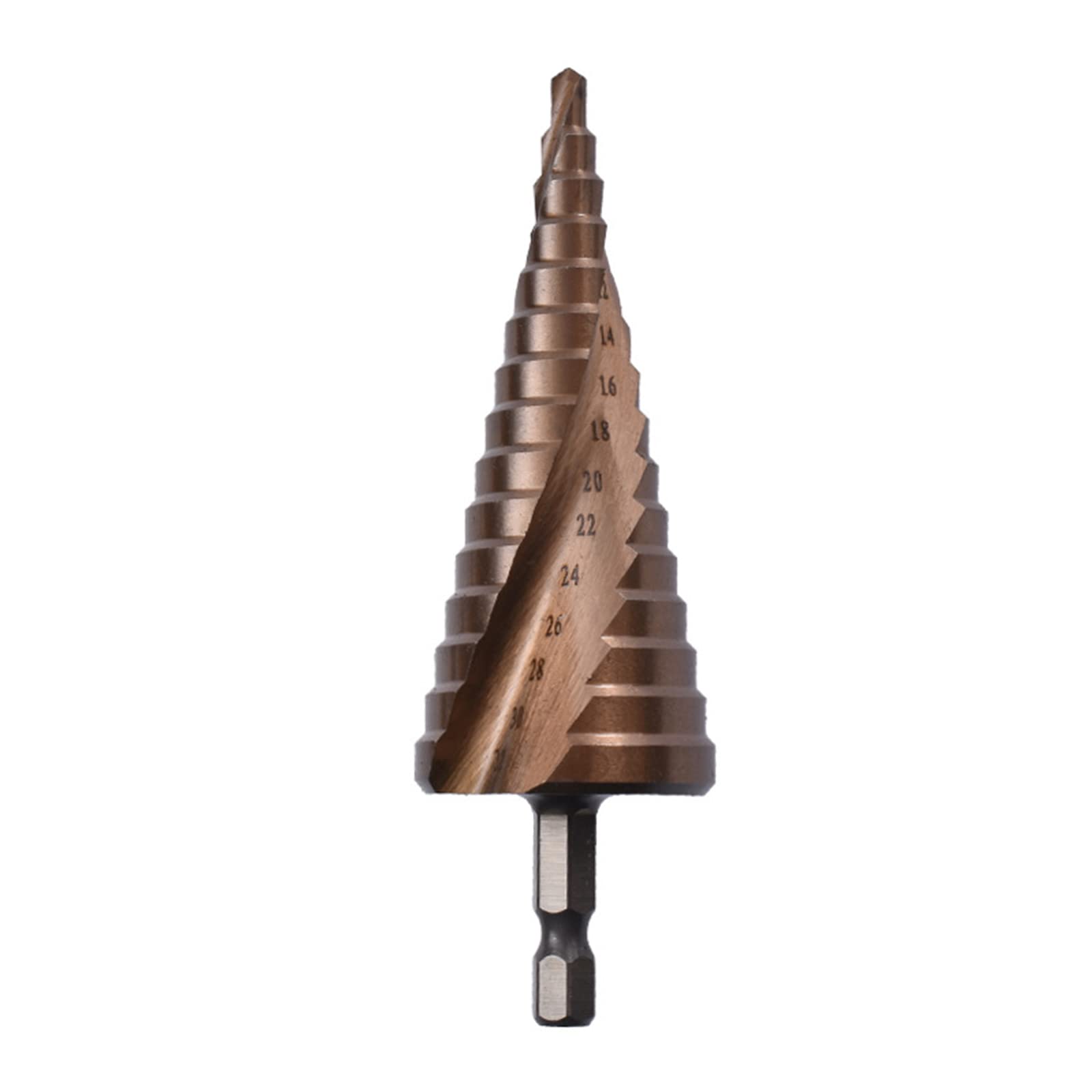 Spiral Grooved Step Drill Bit, M35 High-Speed Steel 4-20mm 4-32mm Cobalt-containing Spiral Pagoda Drill, Drill and Enlarge Hole for Wood Metal Stainless Steel (4-32mm)