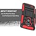 LG G Flex 2 Case, Combo Shell Cover Kickstand with Built-in Holster Locking Belt Clip+Circle(TM) Touch Screen Pen and Screen Protector (Red)
