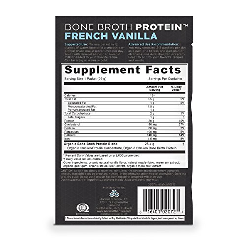 image for Ancient Nutrition Organic Bone Broth Protein Powder, French Vanilla Fl