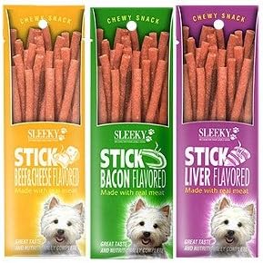 Popular Set of 3 Pieces (50g. X 3pcs.) Natural Dog Treat Chewy Stick Dog Snack Food 3 Flavors