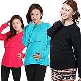 Sunward Pregnant Maternity Clothes Nursing Top Breastfeeding Long Sleeve T-shirt