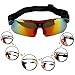 poshei P02 Polarized Sports Sunglasses with 5 Set Interchangeable Lenses for Biking Fishing Running Driving Golf Baseball (Red)