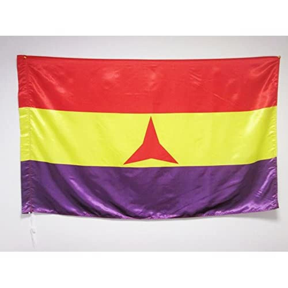 AZ FLAG - International Brigades Spanish Republic Flag - 3x5 Ft - Satin - Spain Republican Banner with Sleeve - Fade Resistant - Bright Colors - 3' x 5' Feet - 150x90 Cm