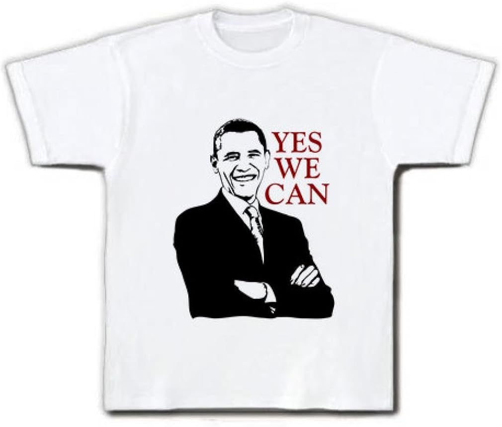 Amazon Yes We Canイラスト オバマ Tシャツ ホワイト M Tシャツ カットソー 通販