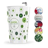 Steep & Strain Ceramic Tea Mug - Insulated Cup with Tea Infuser and 2 Lids - Travel Coffee Mug - Available in 5 Patterns