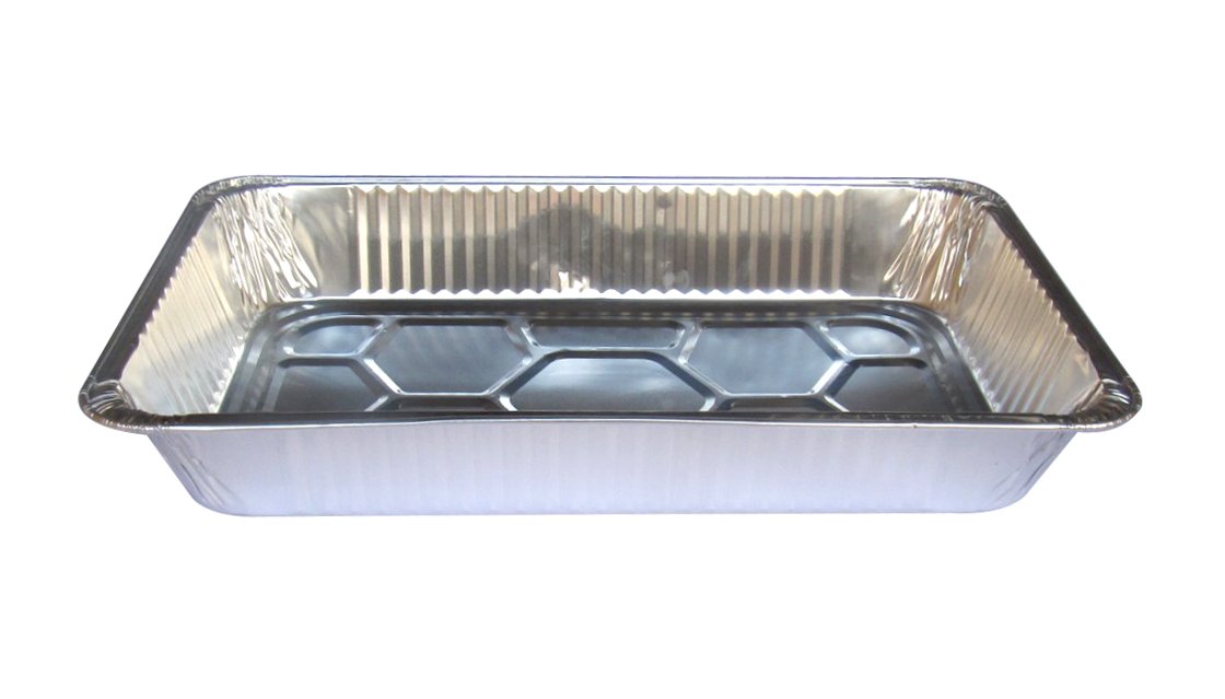 Jenpak 1/1 DISPOSABLE GASTRONORM CONTAINERS 50 PER CASE - Silver Rectangular Foil Containers - Oven Safe - Buffet Service, Catering