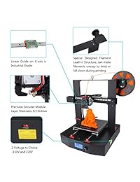 Kit de impresión 3D Prusa I3 Autonivelación de cama, resume impresión, cuerpo de metal, protección térmica para corredores con tamaño de impresión de 8.5 x 8.5 x 9.0 in, compatible con PLA ABS Hips filamento de madera USB SD Card Connect