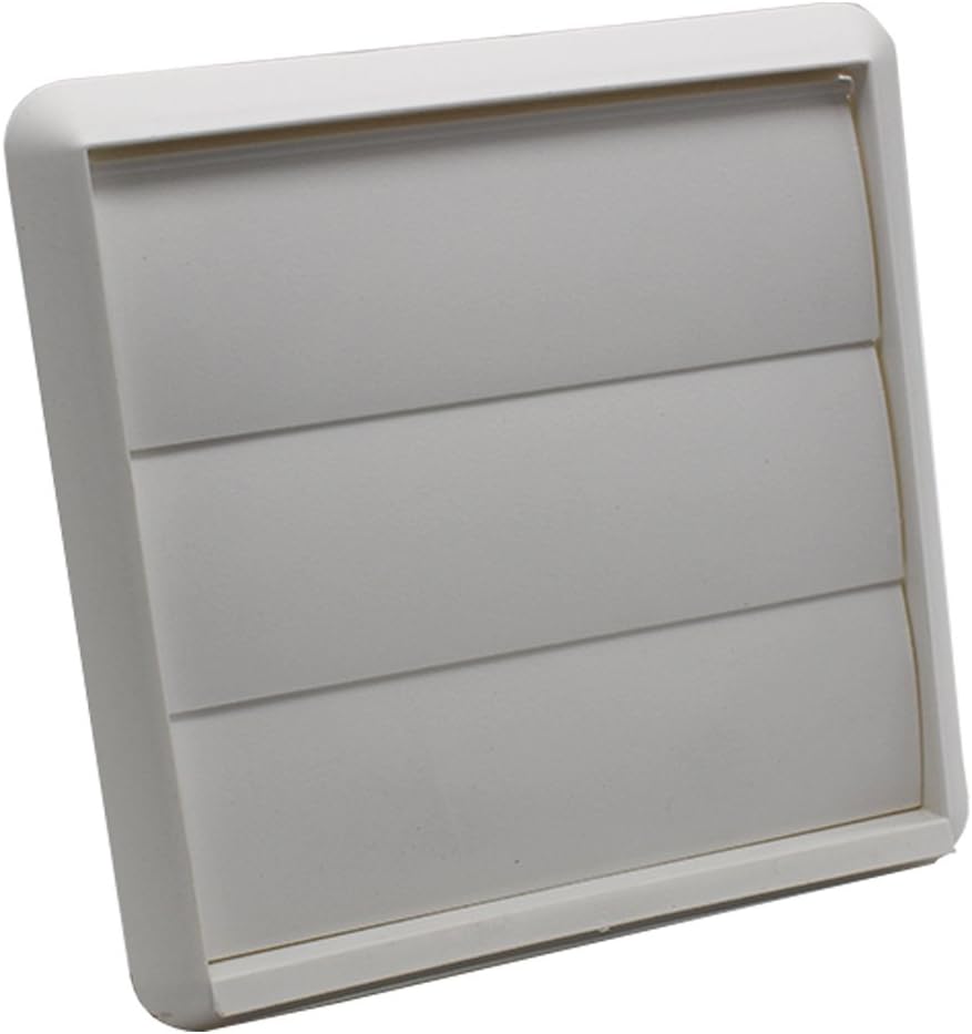 Kair White 125mm Louvred Wall Vent Grille - 125mm / 5 Inch Round Rear Spigot & 155mm Front Cover - Backdraught Prevention Shutter Flaps - Image 3