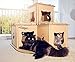 Petique Feline Fortress Cat House: Eco-Friendly, Cat-Shaped Entrances, Fish-Shaped Handles, 7 Reversible Scratchboards, Lightweight, Easy Assembly, Sustainable, Compostable, Supports UP to 30LBS
