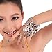 Yozone Belly Dance Silver Triangle Bracelet Hand Jewelry - Ladies Coin Bracelet With Ring - 2 Pcs (Silver)