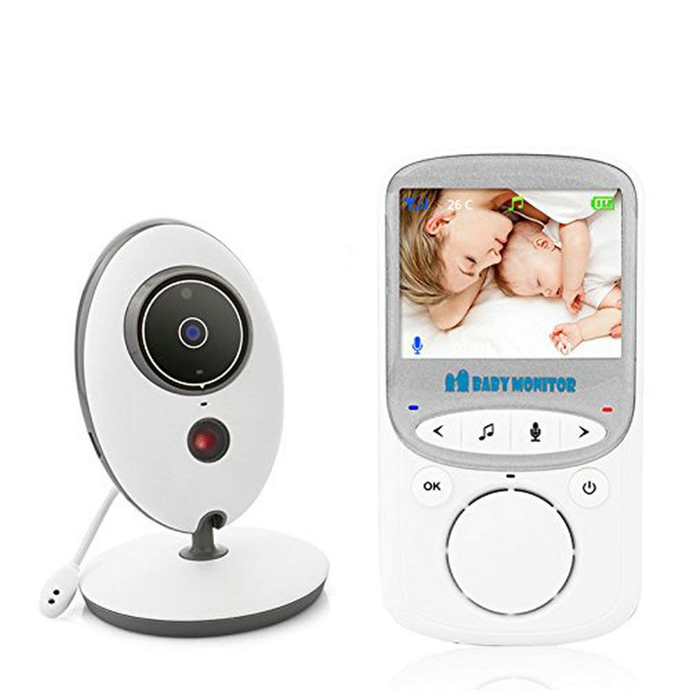 BW Video Baby Monitor Baby Monitors with Two Way Audio, 2.4 Inch Display, Room Temperature Monitor, Night Vision, 70 Degree Lens