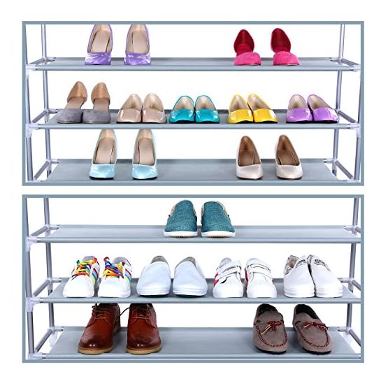 Songmics 10 Tiers Shoe Rack 50 Pairs Non-woven Fabric Shoe Tower Storage Organizer Cabinet ULSR10G - Image 5