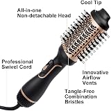 Torchtree Hair Dryer Hot Air Brush 4 in 1 Ionic Styler Straightener Curler Gold view 4