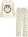 VENTELAN Women's Cute Owl Printed Sleepwear Pajamas Leisure Comfort Nightgown