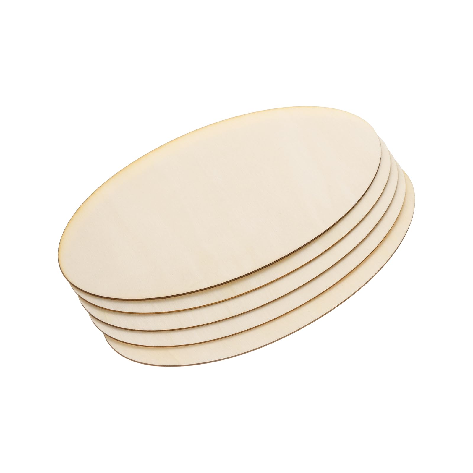 PATIKIL 240x120mm Wood Pieces, 5 Pack Unfinished Oval Wood Shapes Blank Wooden Cutouts Ornaments Natural for Christmas Party Craft Projects