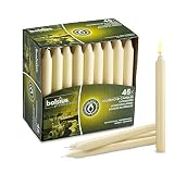 BOLSIUS Straight Unscented Ivory Candles Pack of 45-7-inch Long Candles - 7 Hour Long Burning Candles - Perfect for Emergency Candles, Chime Candles, Table Candles for Wedding, Dinner, Christmas