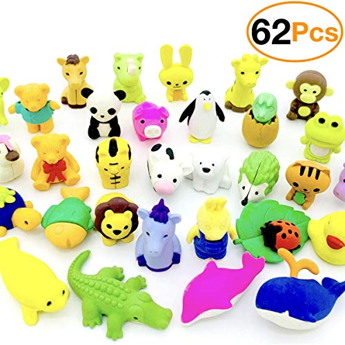 Buy Ohill Animal Erasers Pack Of 62 3D Animal Pencil Erasers Puzzle