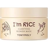 TONYMOLY I'm Rice Clarifying Blemish Clay Mask, Facial Mask Detoxifiies, Reduces Redness & Soothes Irritated Skin, Kaolin Clay & Fermented Rice, 100ml