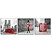 NAN Wind 3 Pcs Modern Giclee Canvas Prints London Black and White with Red Bus Union Jack British Guards Poster Telephone Booth Paintings on Canvas Stretched and Framed Ready to Hang for Home Decor