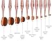 Beauty Kate Oval Makeup Brush Set Diamond Mermaid Toothbrush Makeup Brushes 10pcs Cosmetics Brushes Set (Rose Gold) - Professional Concealer Brush Foundation Brush
