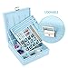 NEX Jewelry Box Organizer, 2 Layers Lint Jewelry Display Storage Case with Lock for Girls and Women(Blue)
