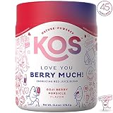 KOS Organic Reds Blend Supplement - Superfood Antioxidant Powder - Natural Plant-Based, Delicious Vegan Juice Drink - Digestive Enzymes, Beet Root, Goji Berries - Daily Energy Booster - 45 Servings