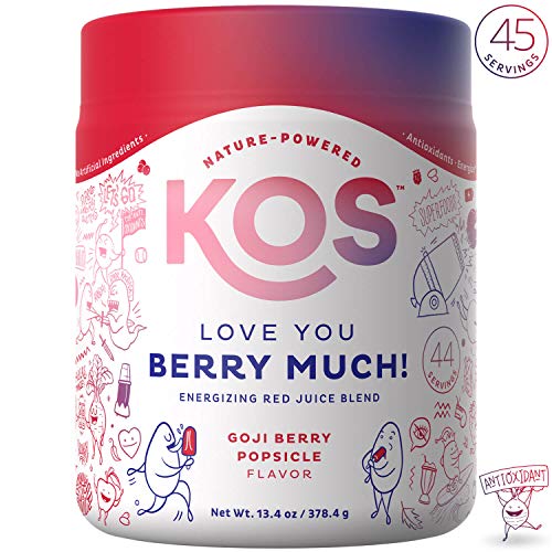 KOS Organic Reds Blend Supplement - Superfood Antioxidant Powder - Natural Plant-Based, Delicious Vegan Juice Drink - Digestive Enzymes, Beet Root, Goji Berries - Daily Energy Booster - 45 Servings